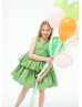 Lovely Green Taffeta Bubble Flower Girl Dress